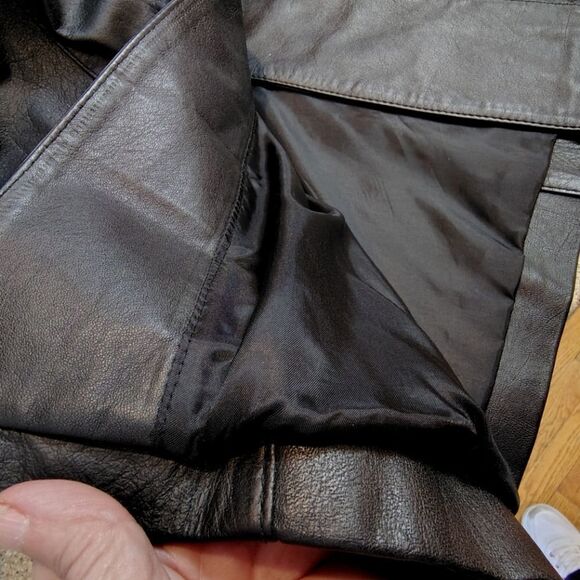 Charles Klein Vintage Long Leather Jacket  Duster Trench Generous Size Small - Picture 4 of 8